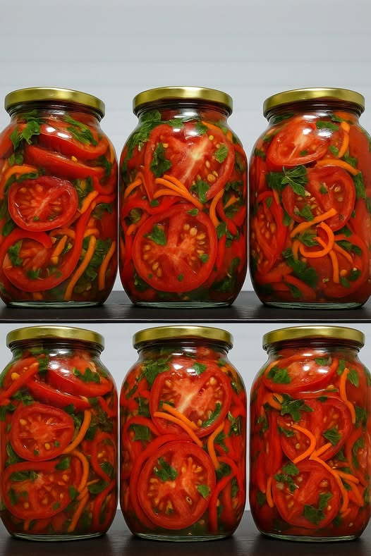 Un preparat foarte reușit și simplu de roșii în stil coreean pentru iarnă. O gustare super delicioasă din roșii