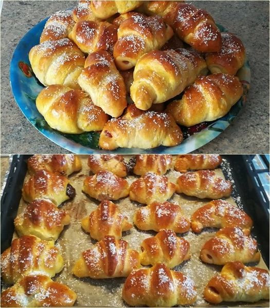 Azi mai fac o portie! Sunt senzationale! Cornulete cu gem