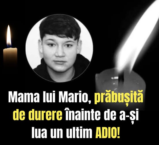 Lacrimi amare, suspine și o durere greu de pus în cuvinte pentru copilul plecat mult prea devreme… Mama lui Mario, prăbușită de durere
