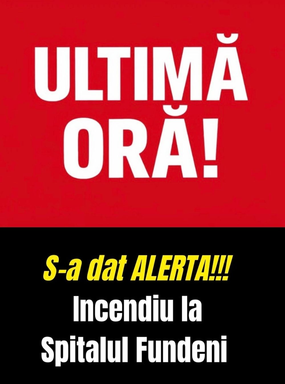 Incendiu la Spitalul Fundeni din București.