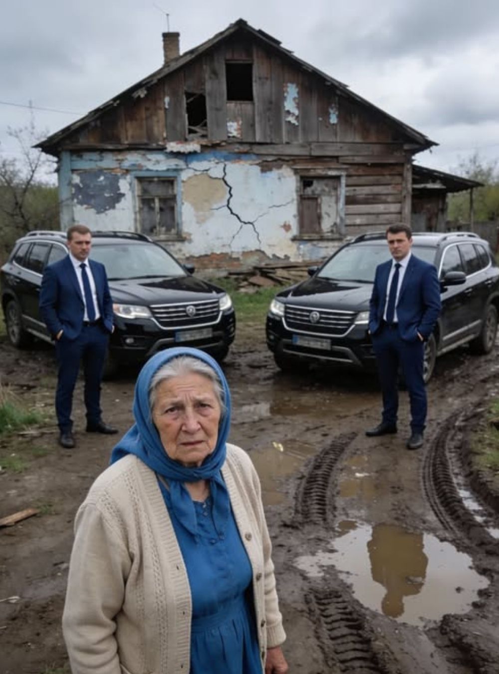 O bunică sărmană hrănea doi gemeni flămânzi.