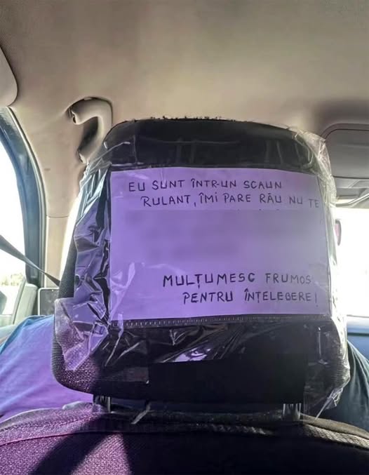 Mesajul de pe tetiera unui șofer român