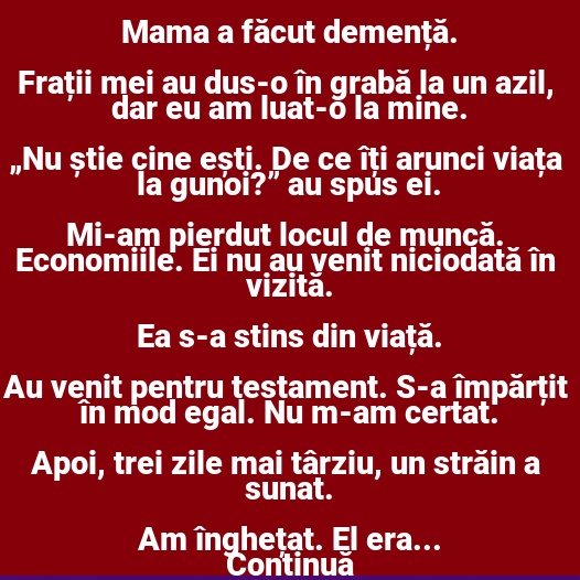 „Mama mea a făcut…” CONTINUAREA —