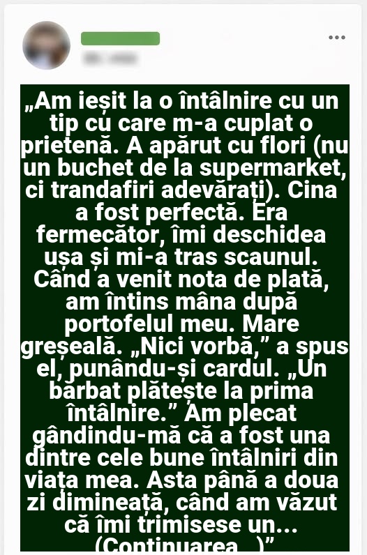 Am ieșit la o întâlnire… iar mesajul de a doua zi mi-a schimbat viața complet
