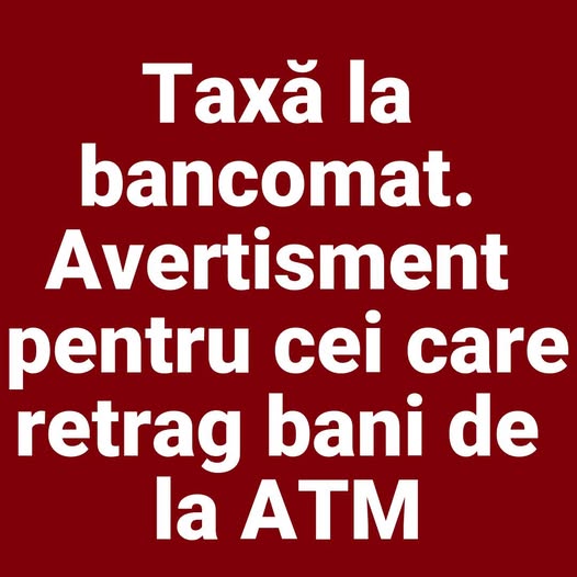 Taxă la bancomat. Avertisment pentru cei care retrag bani de la ATM