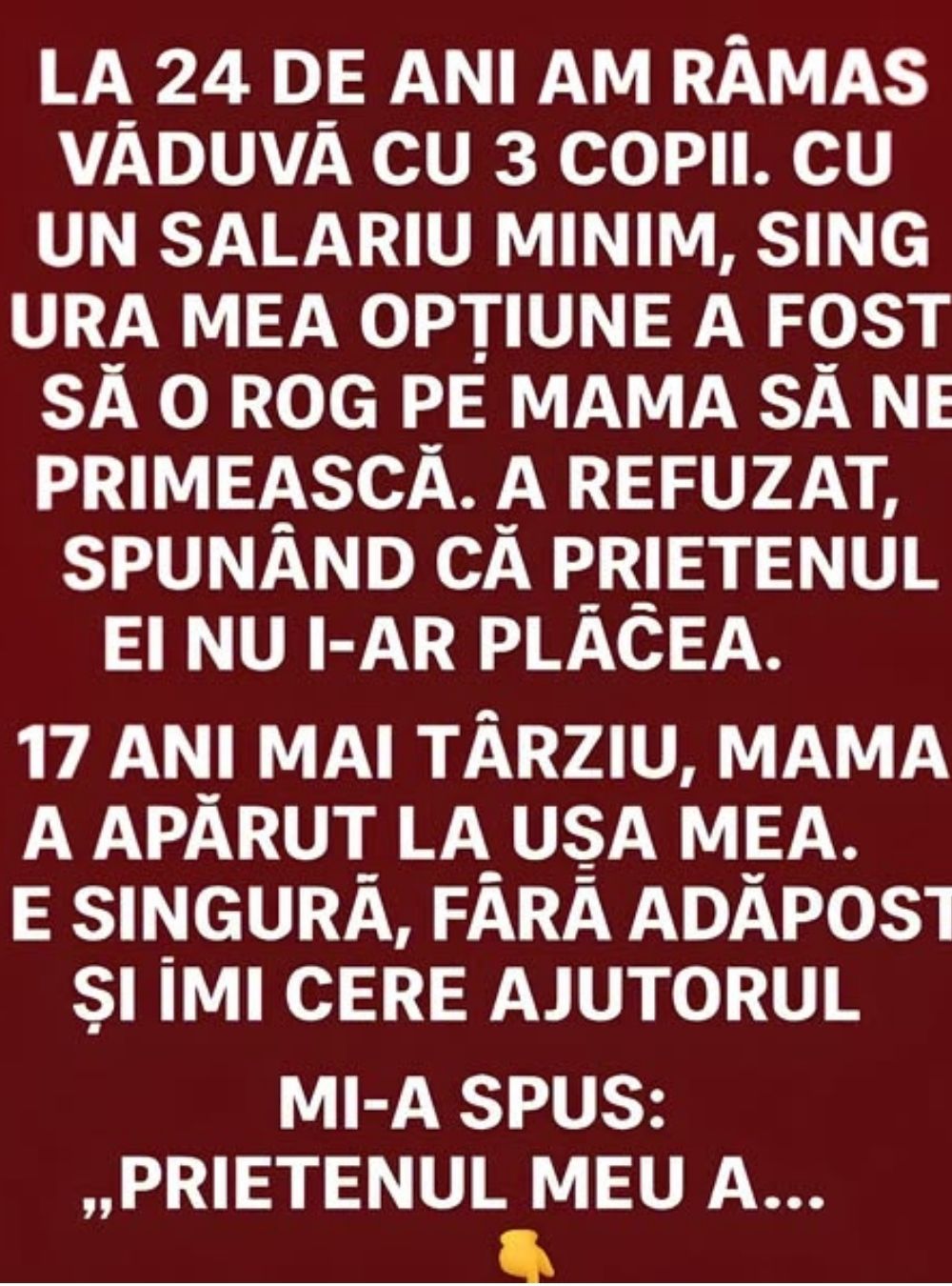 ZIUA ÎN CARE MAMA A REVENIT ÎN VIAȚA MEA