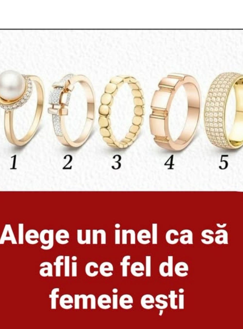 Alege un inel ca să afli ce fel de femeie ești