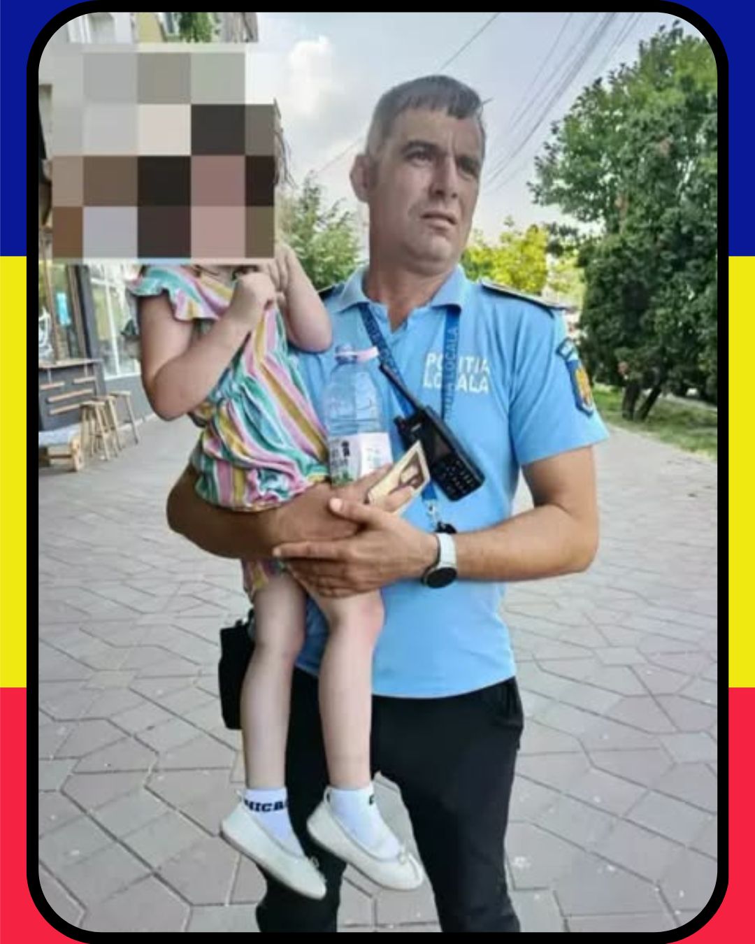 O fetiță de 4 ani a fost lăsată într-o mașină parcată, în plină caniculă. Polițiștii locali au observat situația la timp și au intervenit.