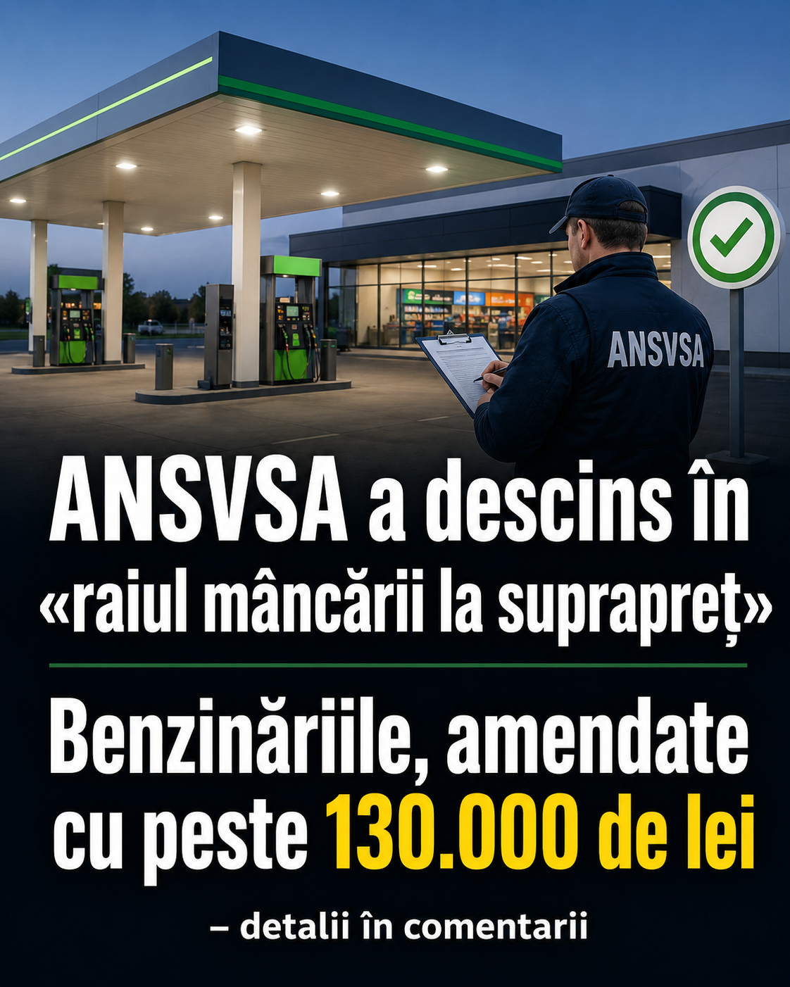 ANSVSA a descins în „raiul mâncării la suprapreț”. Benzinăriile, amendate cu peste …