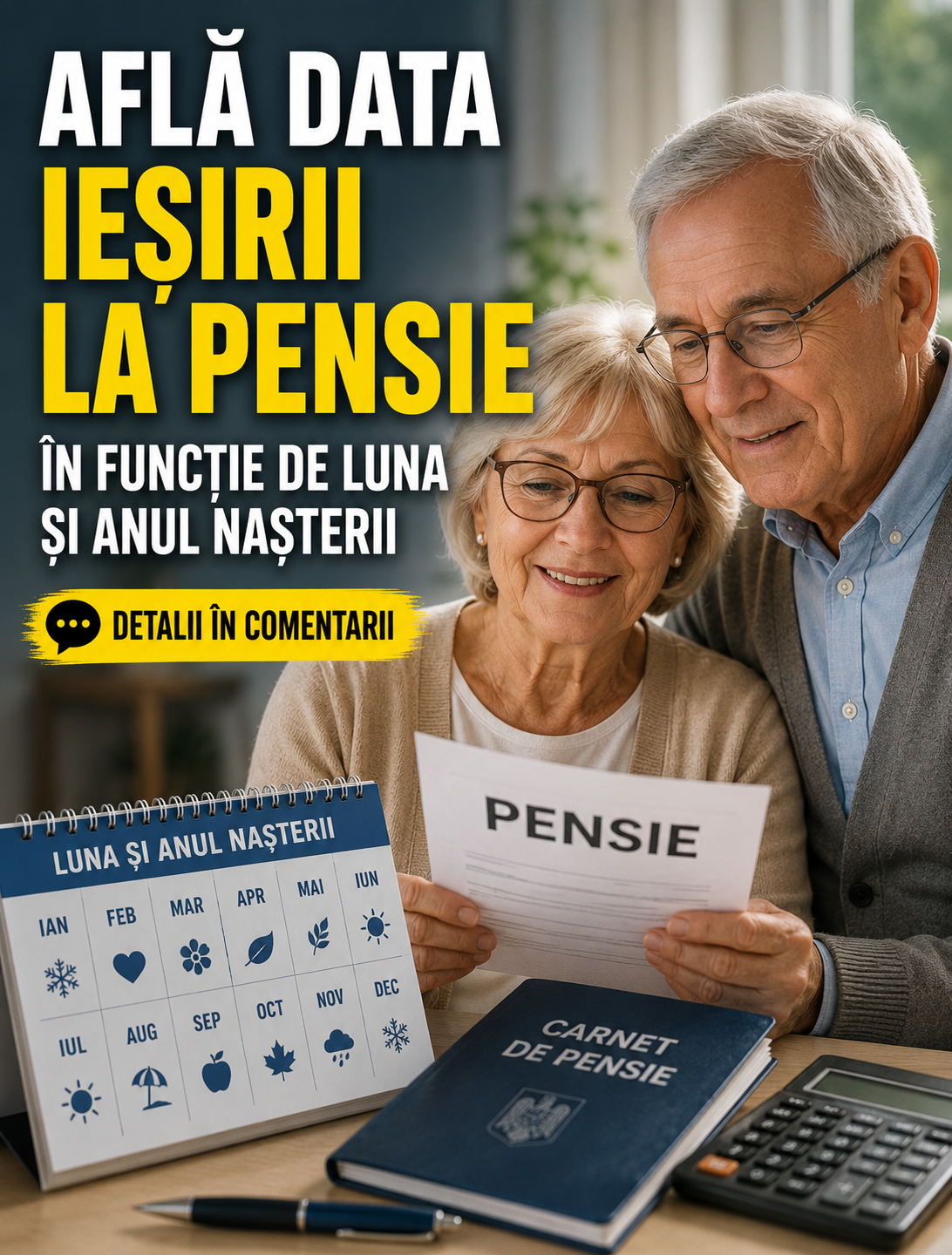 Află data ieșirii la pensie în funcție de luna și anul nașterii