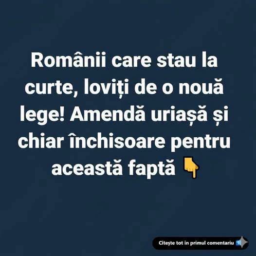 Gestul din curte care te poate trimite la închisoare. Puțini cunosc riscul