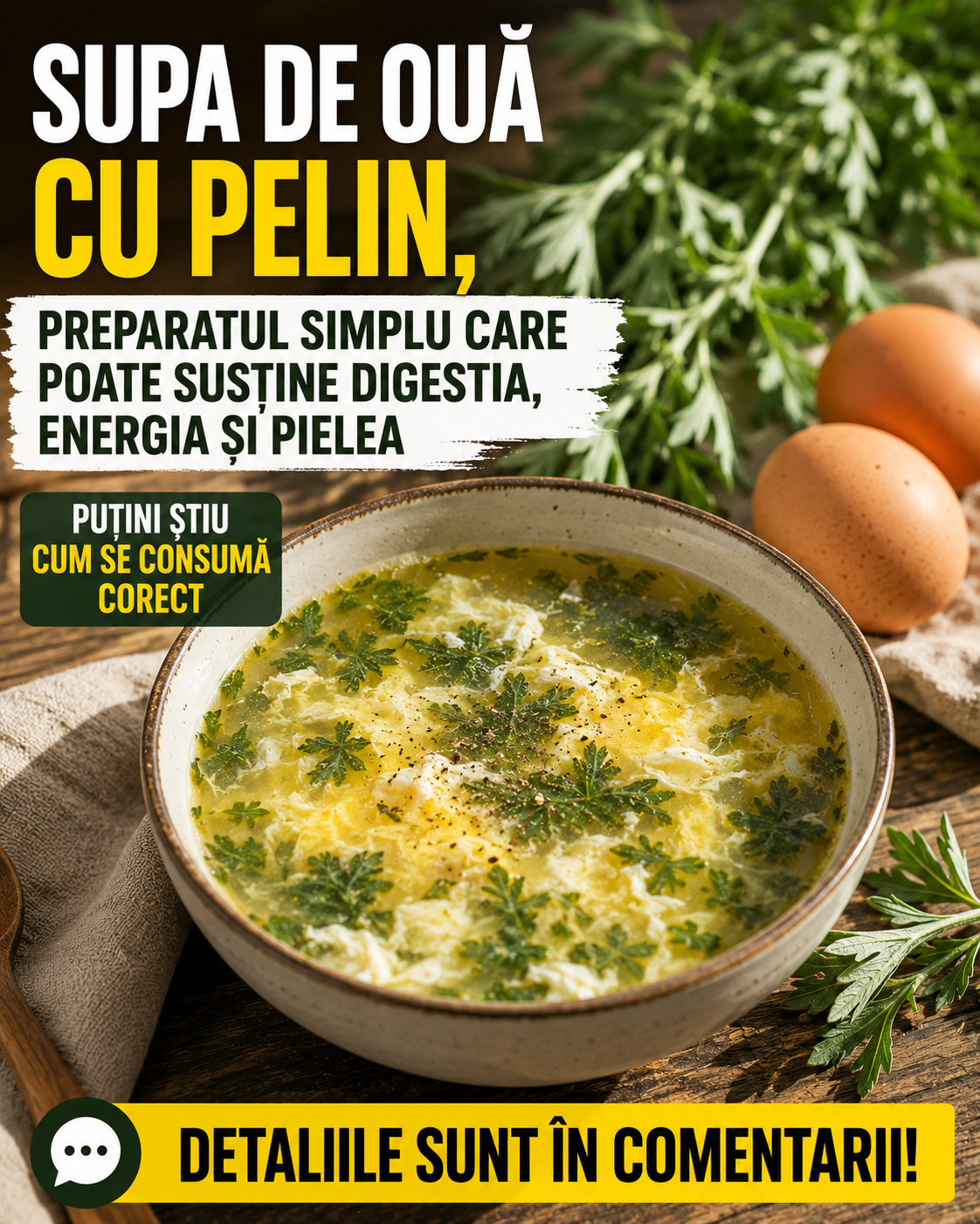 Supa de ouă cu pelin, preparatul simplu care poate susține digestia, energia și pielea. Puțini știu cum se consumă corect