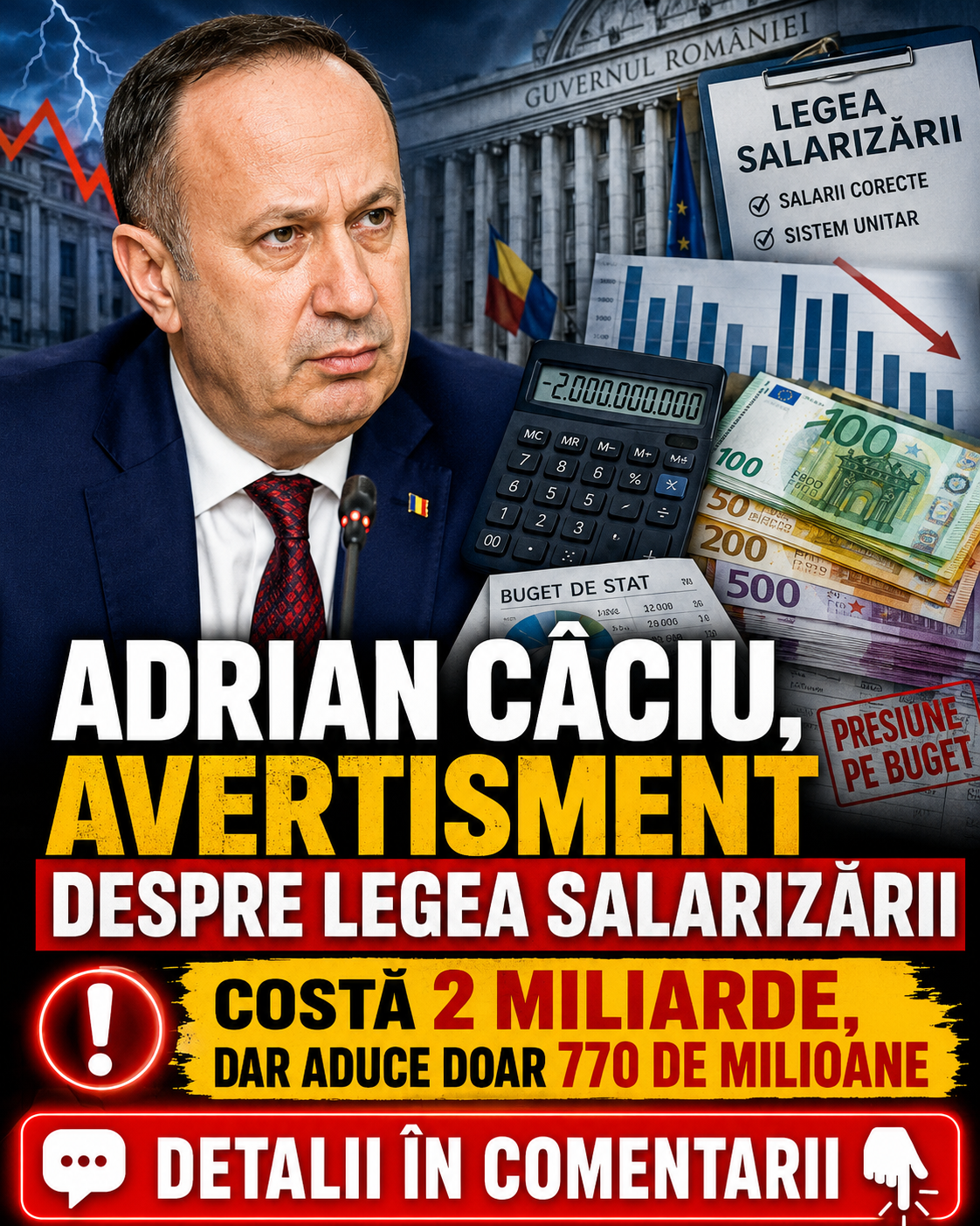 Adrian Câciu, avertisment despre Legea salarizării: costă 2 miliarde, dar aduce doar 770 de milioane.