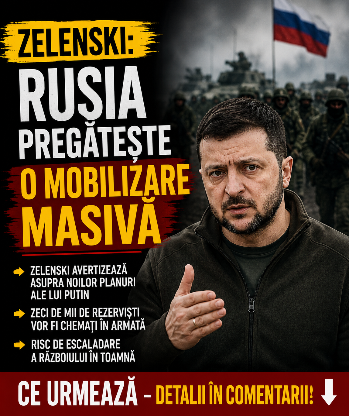 Zelenski: Rusia pregătește o mobilizare masivă. Ce urmează – detalii în comentarii