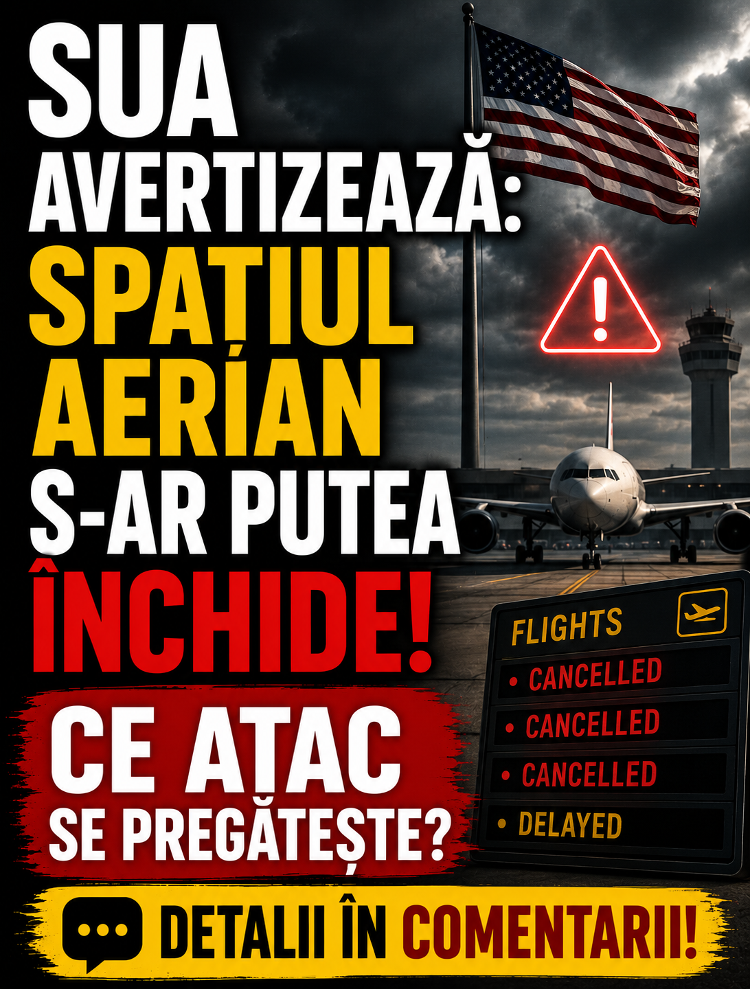 SUA avertizează: spațiul aerian s-ar putea închide. Ce atac se pregătește? Detalii în comentarii