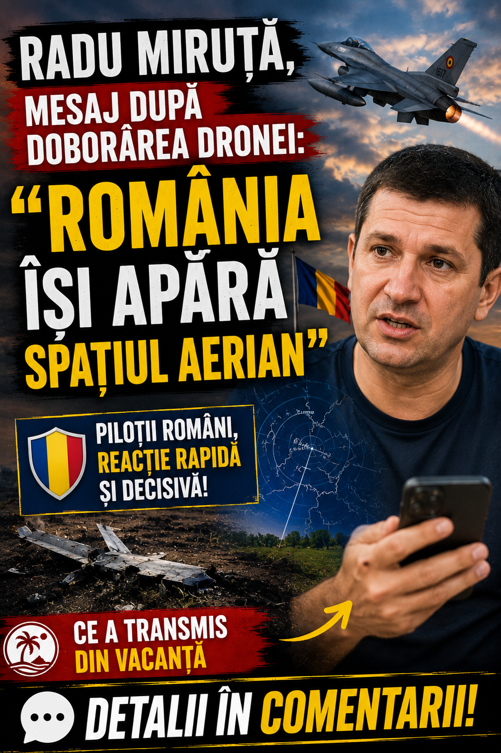 Radu Miruță, mesaj după doborârea dronei: „România își apără spațiul aerian”. Ce a transmis din vacanță