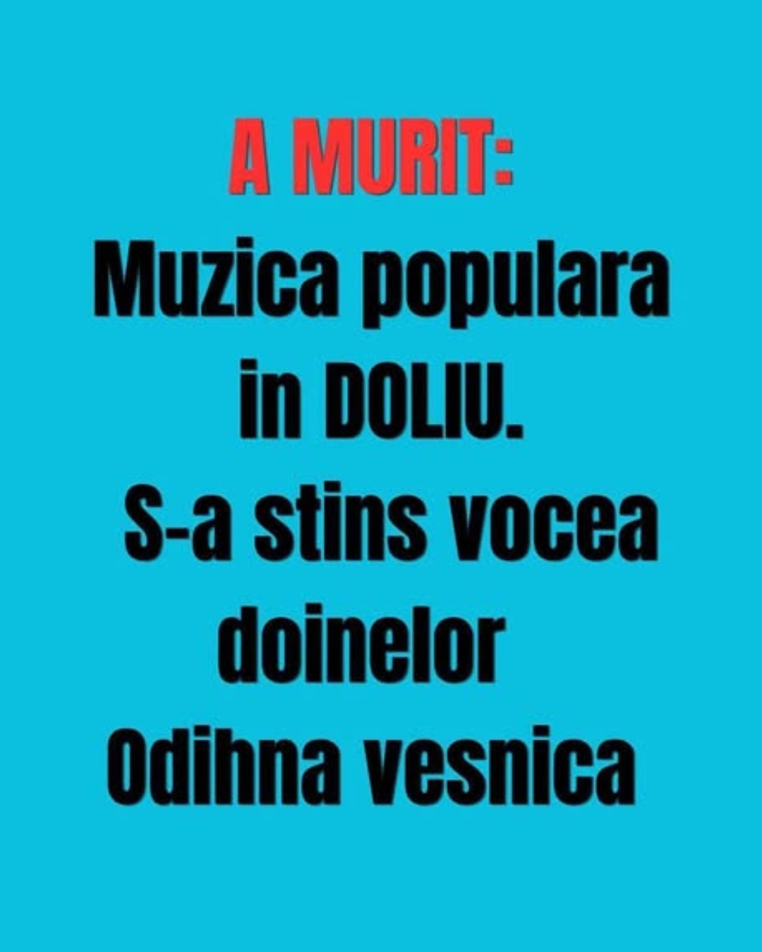 Muzica populara in DOLIU. S-a stins vocea doinelor Odihna vesnica